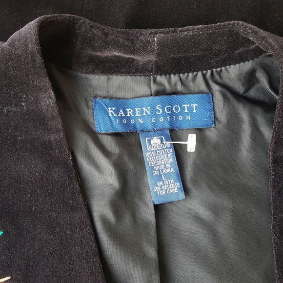 Karen Scott Ugly Christmas Vest Black Knit Size L - Picture 7 of 7